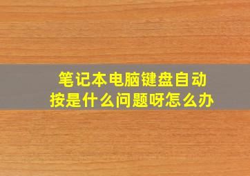 笔记本电脑键盘自动按是什么问题呀怎么办