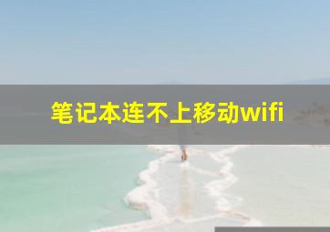 笔记本连不上移动wifi