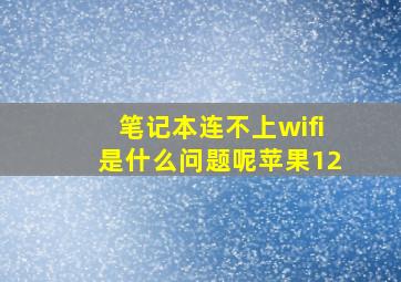 笔记本连不上wifi是什么问题呢苹果12