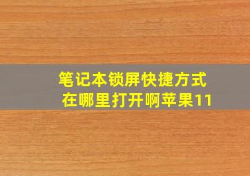 笔记本锁屏快捷方式在哪里打开啊苹果11