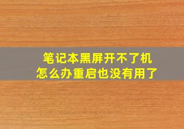 笔记本黑屏开不了机怎么办重启也没有用了