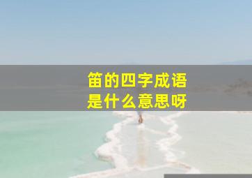 笛的四字成语是什么意思呀