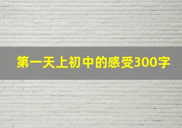 第一天上初中的感受300字