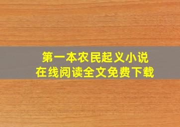 第一本农民起义小说在线阅读全文免费下载