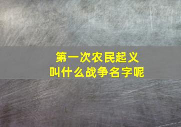 第一次农民起义叫什么战争名字呢