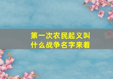 第一次农民起义叫什么战争名字来着