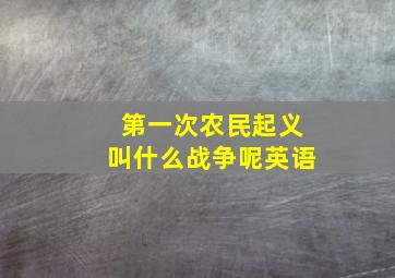 第一次农民起义叫什么战争呢英语