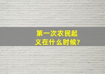 第一次农民起义在什么时候?