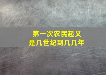 第一次农民起义是几世纪到几几年