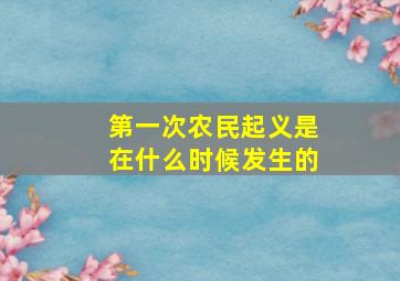 第一次农民起义是在什么时候发生的