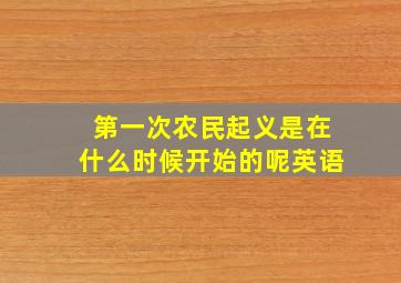 第一次农民起义是在什么时候开始的呢英语