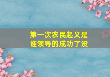 第一次农民起义是谁领导的成功了没