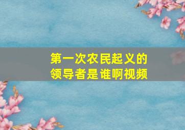 第一次农民起义的领导者是谁啊视频