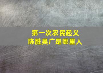 第一次农民起义陈胜吴广是哪里人