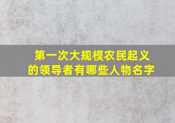 第一次大规模农民起义的领导者有哪些人物名字