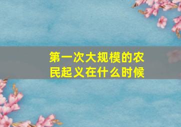 第一次大规模的农民起义在什么时候