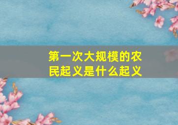 第一次大规模的农民起义是什么起义