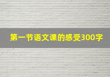 第一节语文课的感受300字