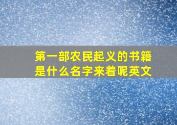 第一部农民起义的书籍是什么名字来着呢英文