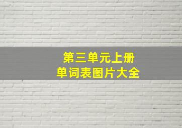 第三单元上册单词表图片大全