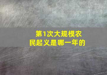 第1次大规模农民起义是哪一年的