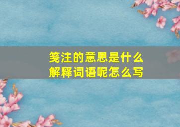 笺注的意思是什么解释词语呢怎么写