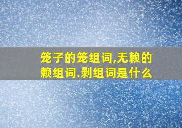 笼子的笼组词,无赖的赖组词.剥组词是什么