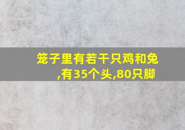 笼子里有若干只鸡和兔,有35个头,80只脚