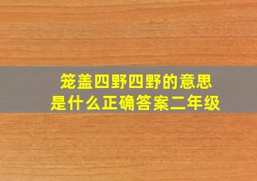 笼盖四野四野的意思是什么正确答案二年级