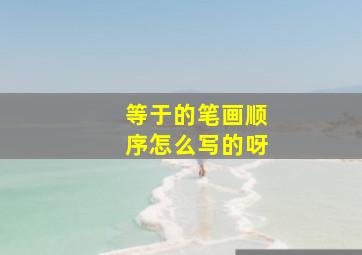 等于的笔画顺序怎么写的呀