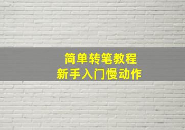 简单转笔教程新手入门慢动作