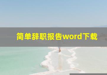 简单辞职报告word下载