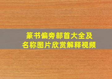 篆书偏旁部首大全及名称图片欣赏解释视频