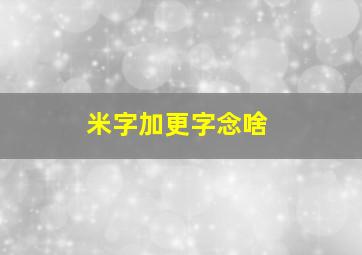 米字加更字念啥