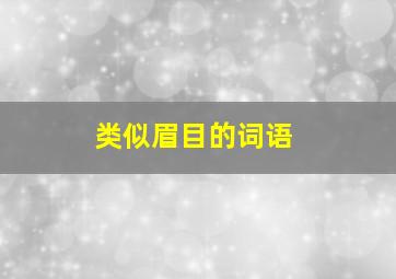 类似眉目的词语