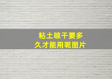 粘土晾干要多久才能用呢图片