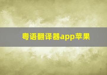 粤语翻译器app苹果