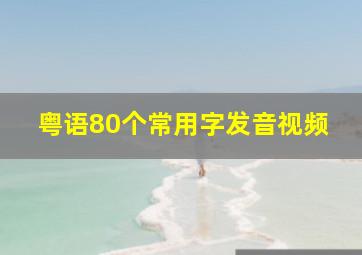 粤语80个常用字发音视频