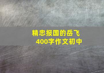 精忠报国的岳飞400字作文初中