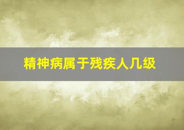 精神病属于残疾人几级