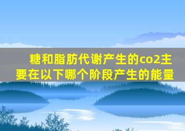 糖和脂肪代谢产生的co2主要在以下哪个阶段产生的能量