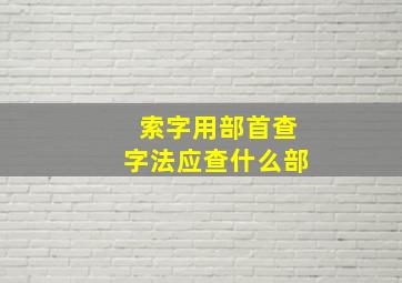 索字用部首查字法应查什么部