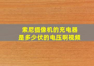 索尼摄像机的充电器是多少伏的电压啊视频