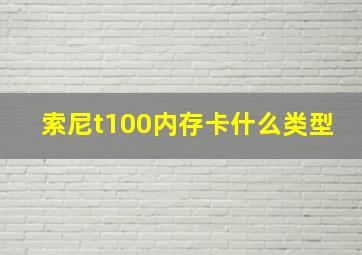 索尼t100内存卡什么类型