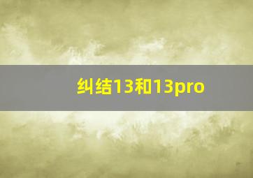 纠结13和13pro