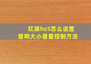 红旗hs5怎么设置音响大小音量控制方法