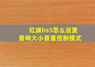 红旗hs5怎么设置音响大小音量控制模式