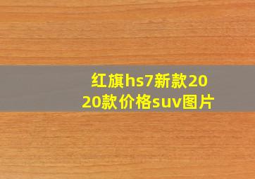 红旗hs7新款2020款价格suv图片