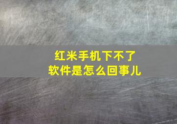 红米手机下不了软件是怎么回事儿