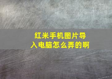 红米手机图片导入电脑怎么弄的啊